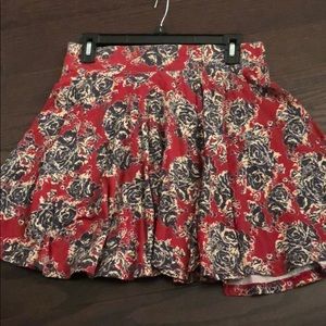 Red blue and white skater skirt